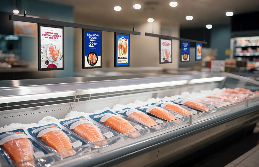 لافتات LCD في سوبرماركت أغذية طازجة.jpg